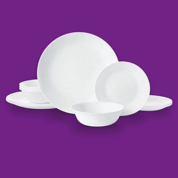 🌸 2 Sets of New Corelle Winter Frost White 12-Piece Dinnerware = 24 pieces - Picture 4 of 9